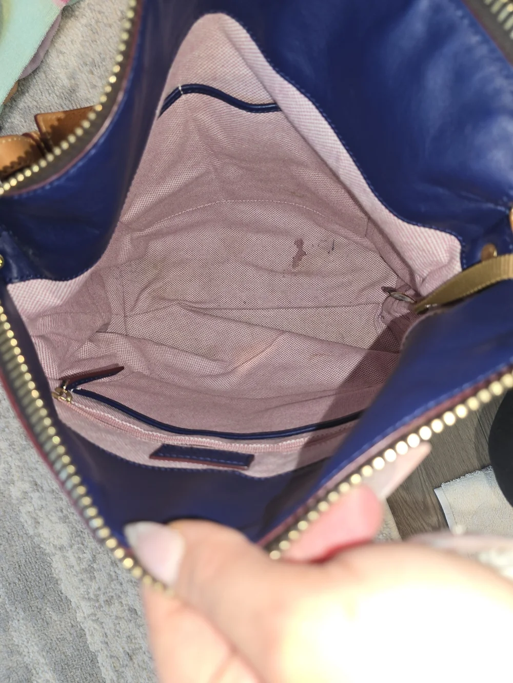 Dooney & Bourke Pebble Grain Mackenzie Hobo Bag Midnight Blue